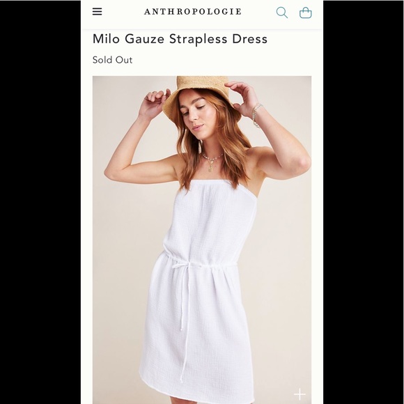 Strapless  Cotton Gauze Dress - by Velvet NWT $158 - Picture 2 of 12